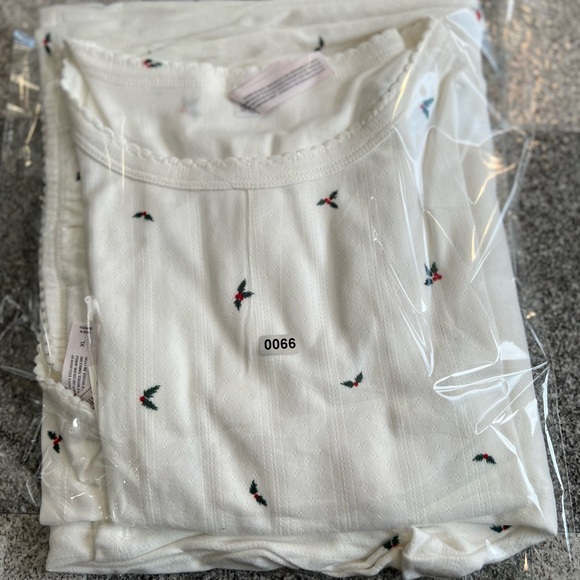 New Auden Women's Cozy Pointelle White Pajama Set XL - Picture 5 of 5